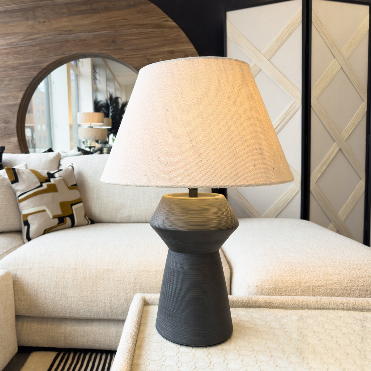 Black Tapered Base Table Lamp