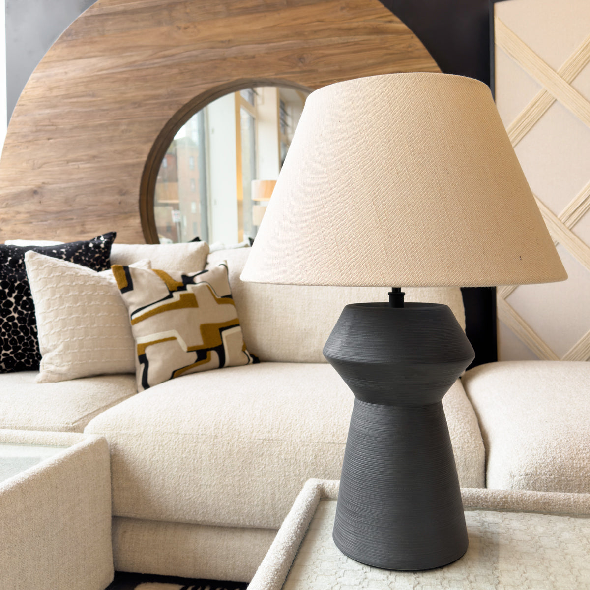 Black Tapered Base Table Lamp