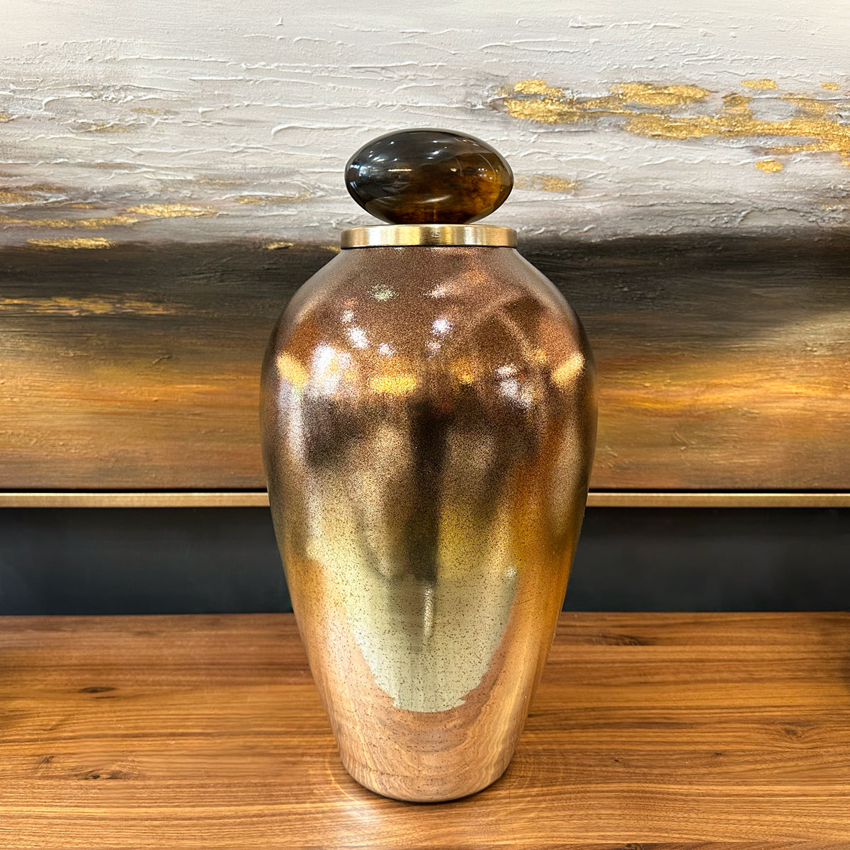 Bronze Ombre Lidded Jar