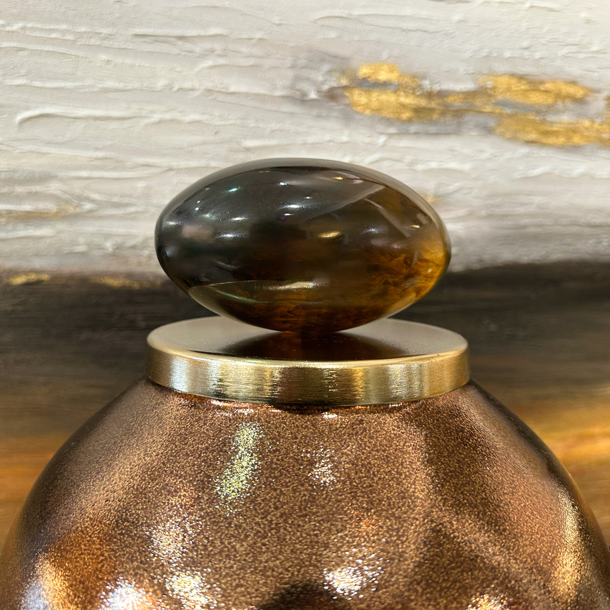 Bronze Ombre Lidded Jar