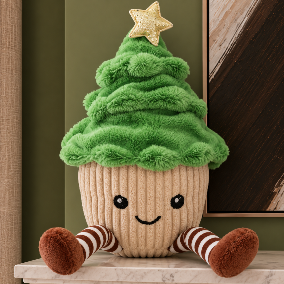 Happy Potted Green Tree Plush