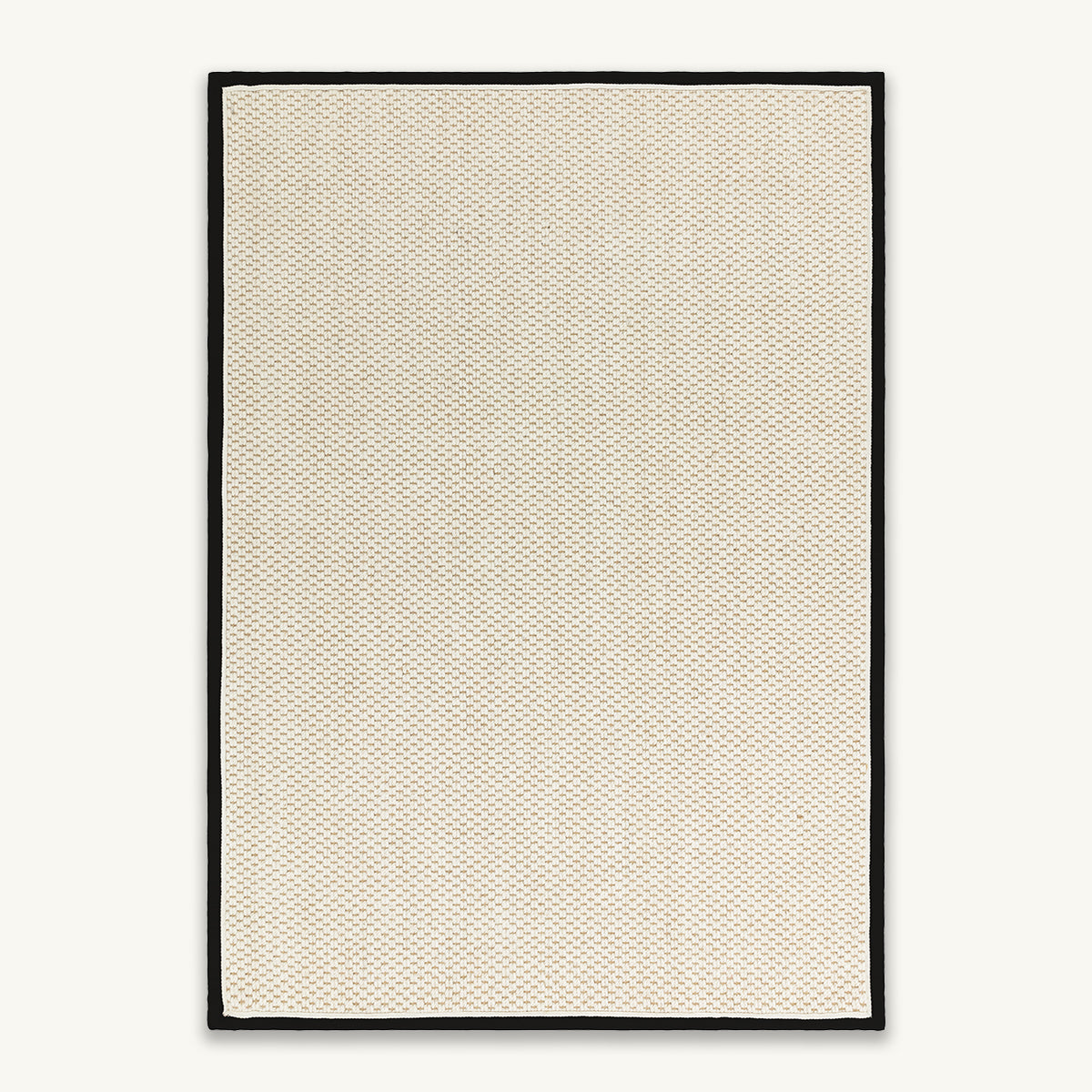 Cream Douple Loop Border Rug - Various Sizes