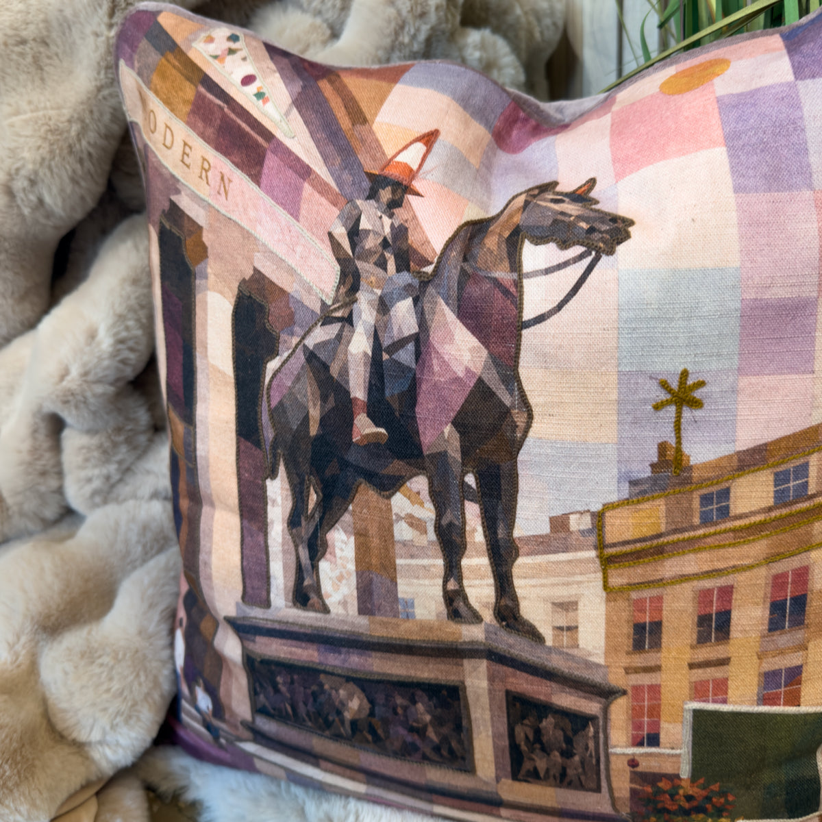 Pastel Multicoloured Glasgow Duke Cushion - 50x50cm