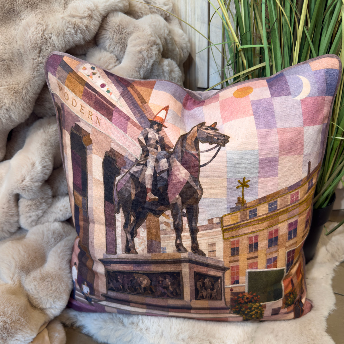 Pastel Multicoloured Glasgow Duke Cushion - 50x50cm