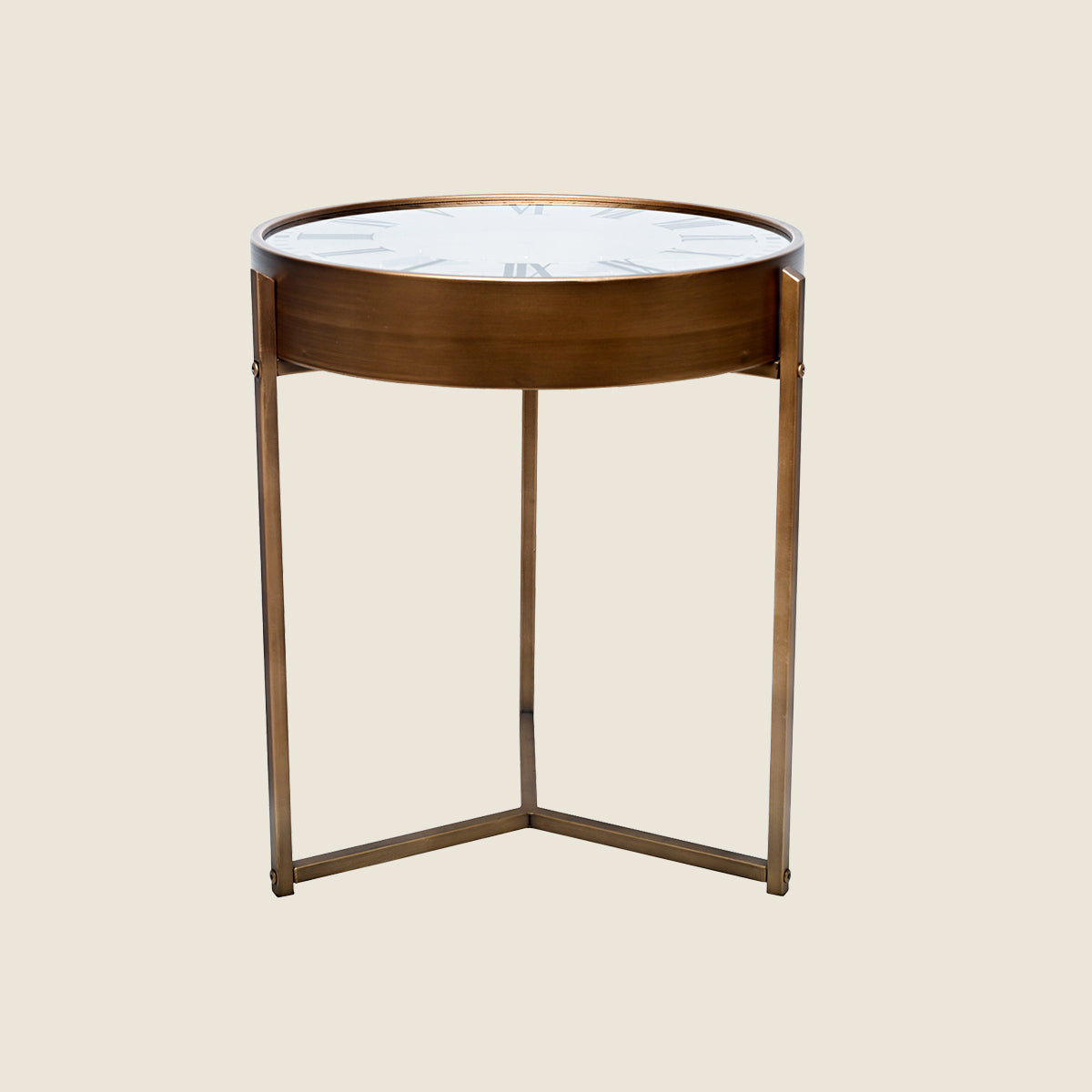 Golden Atlas & Gears Moving Side Table