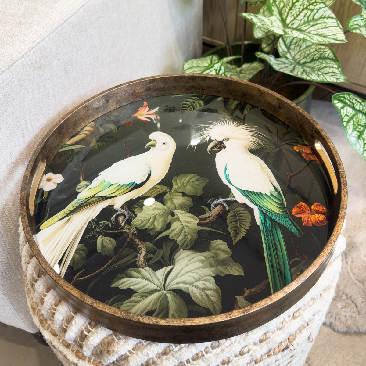 Green & Gold Tropical Parrot Tray - Small