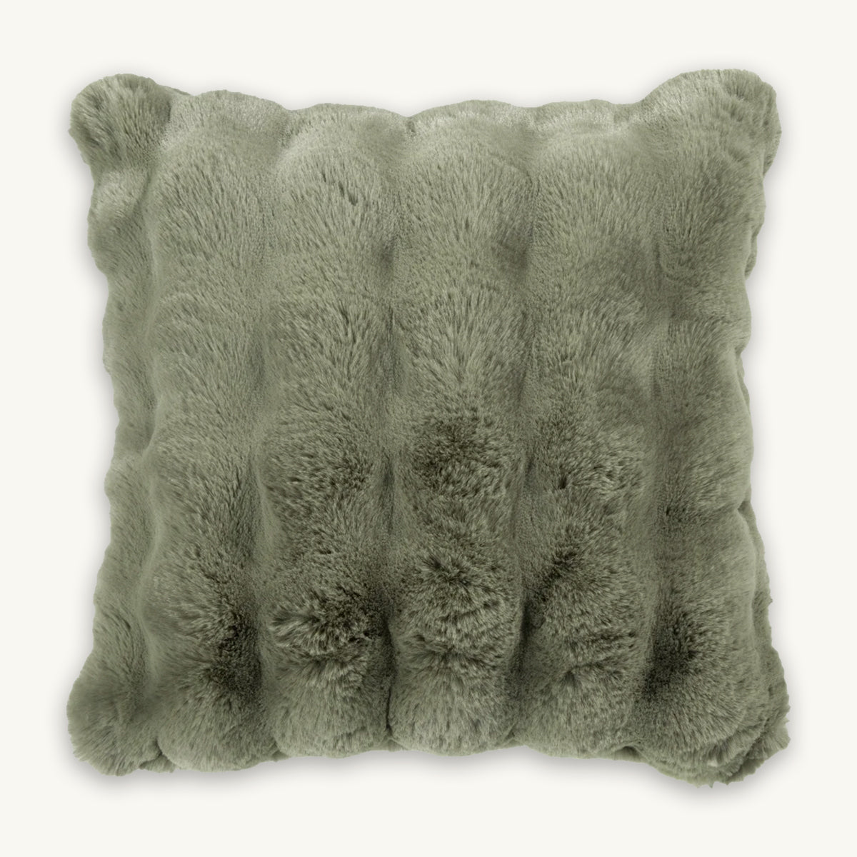 Luxe Sage Wavy Faux Fur Cushion - 50x50cm