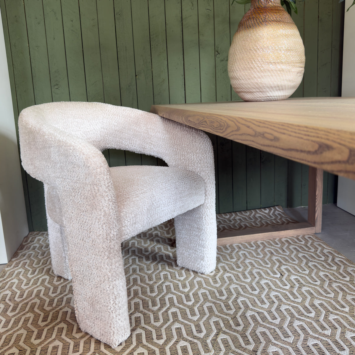 Neutral Low Back Cut Out Dining Chair