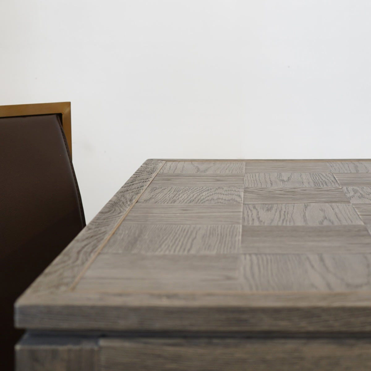 Parquet oak dining table surface