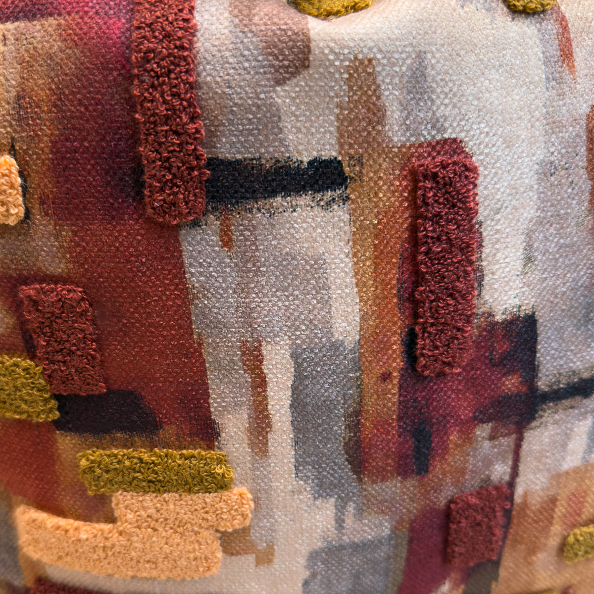 Red & Orange Textured Brushstroke Cushion - 45x45cm