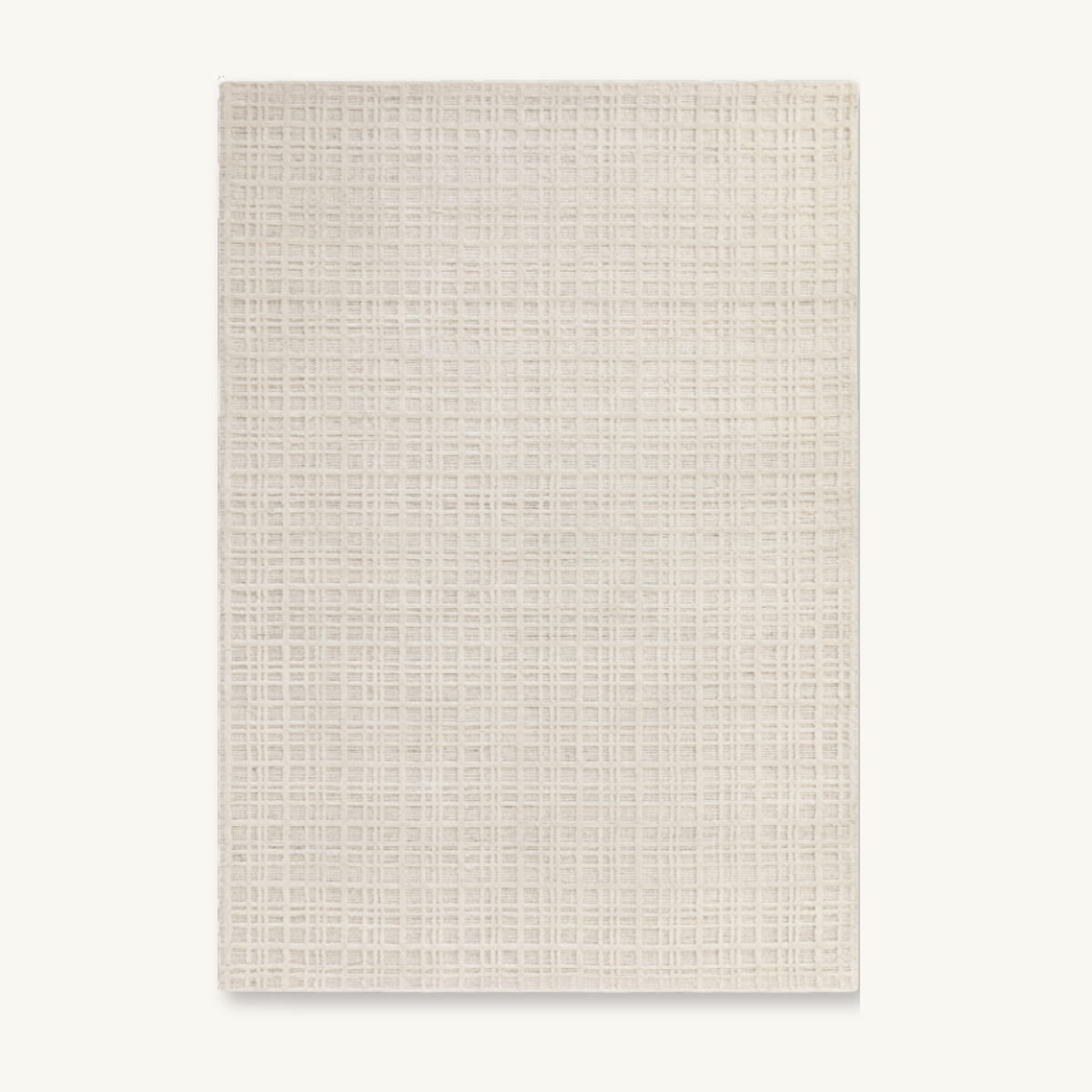 Light Beige Narrow Grid Rug - Various Sizes