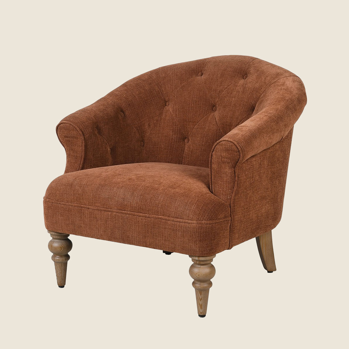Rust Chenille Classic Tufted Tub Chair