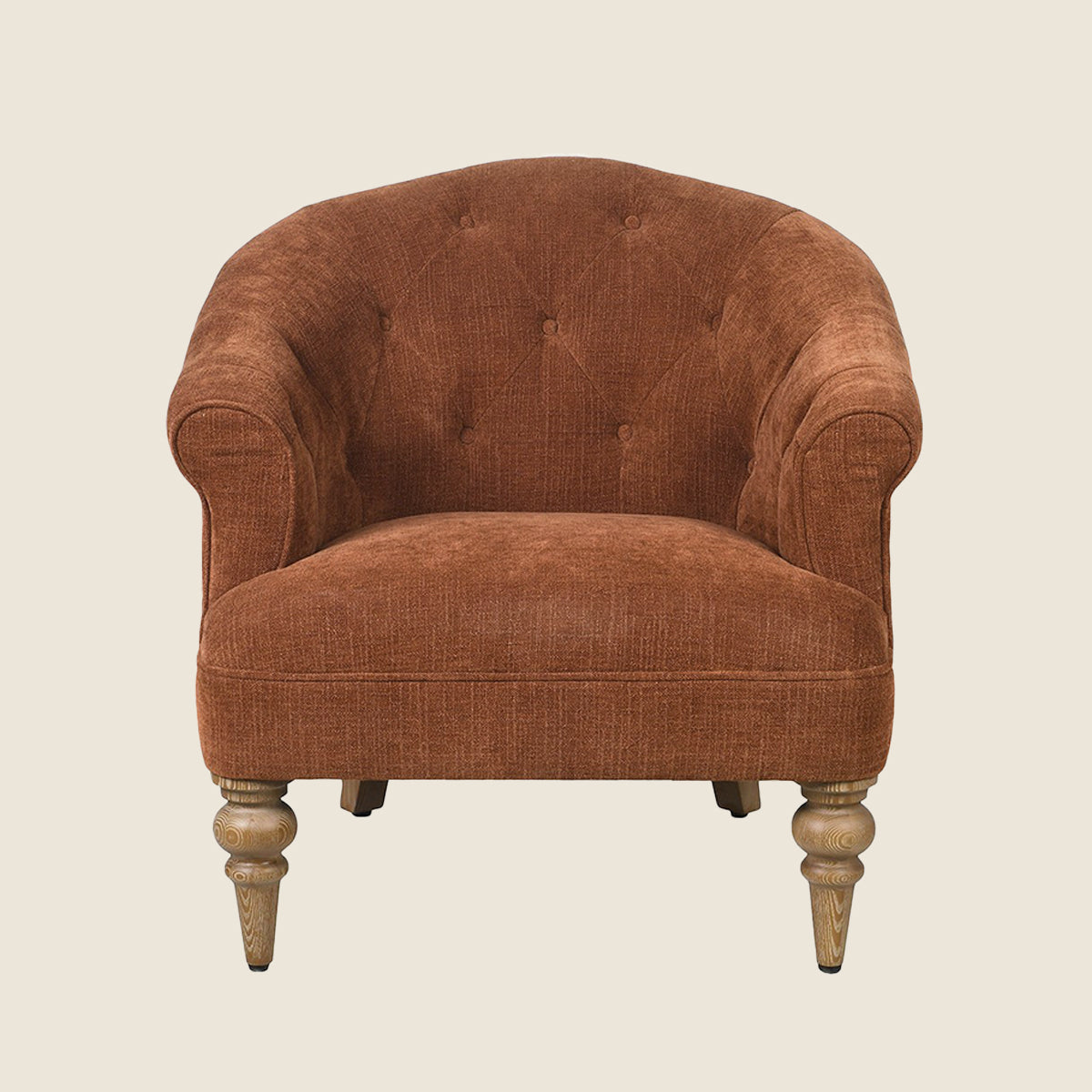 Rust Chenille Classic Tufted Tub Chair