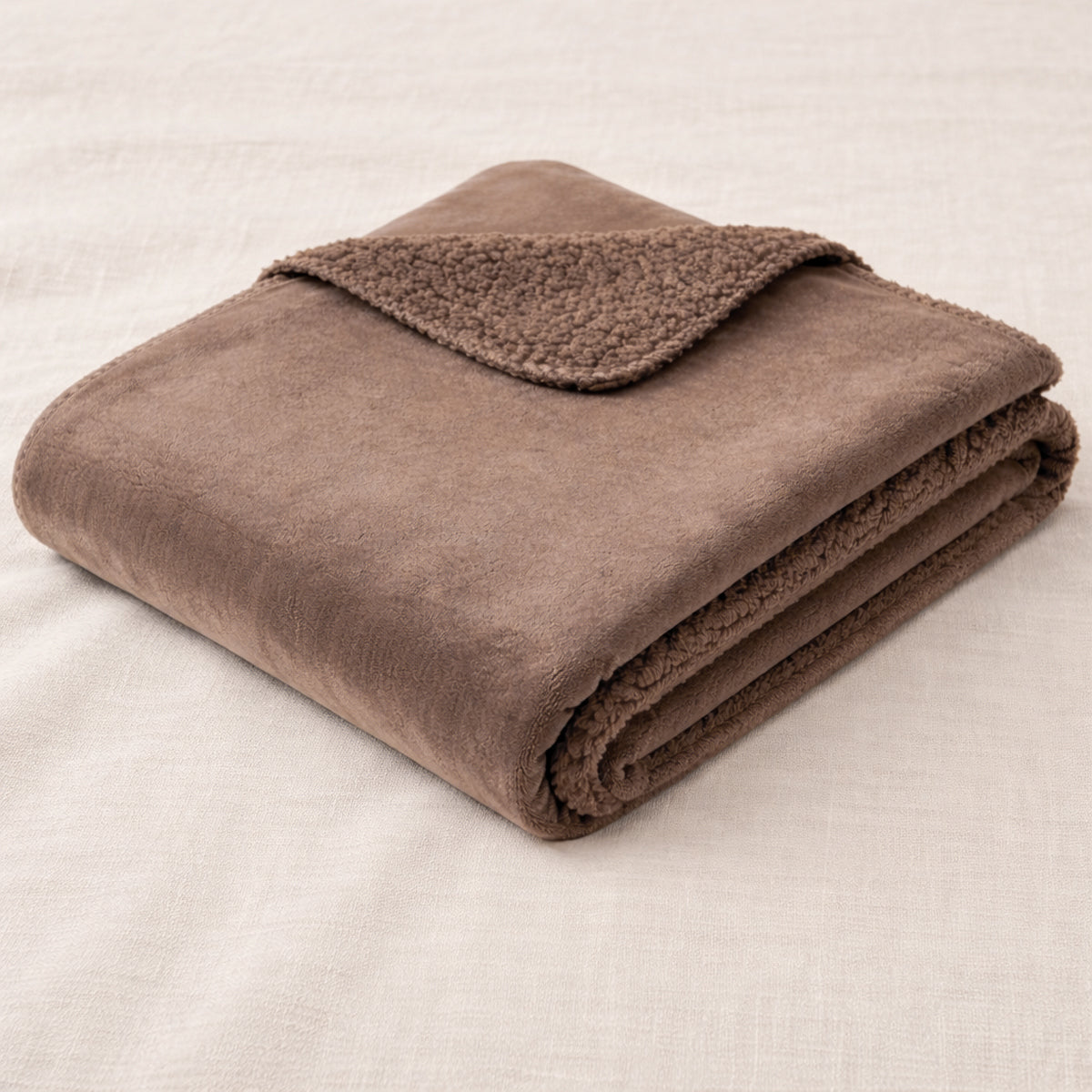 Soft Mocha Double Sided Fleece Throw - 150x200cm