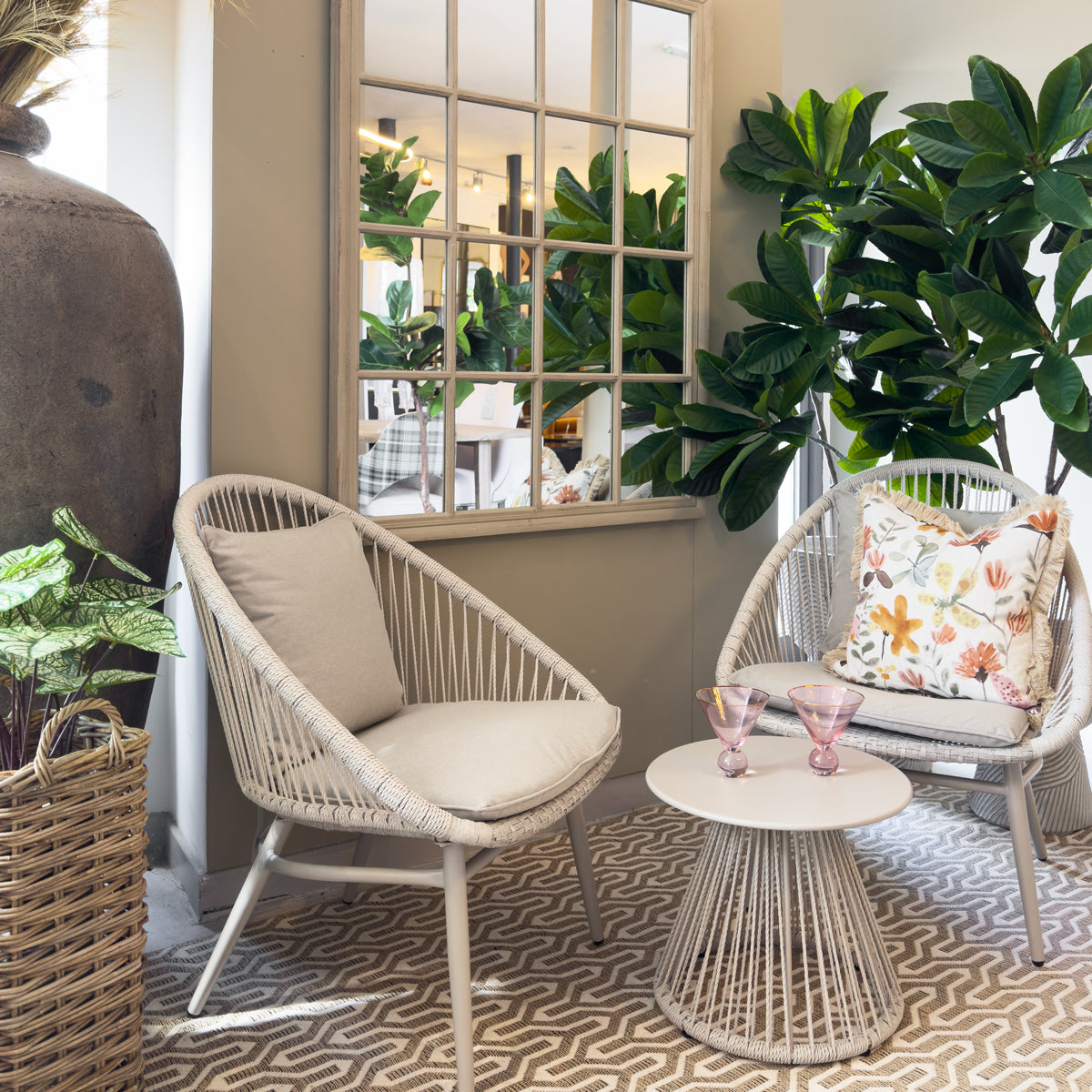 Sorrento Rope Table & 2 Chair Set
