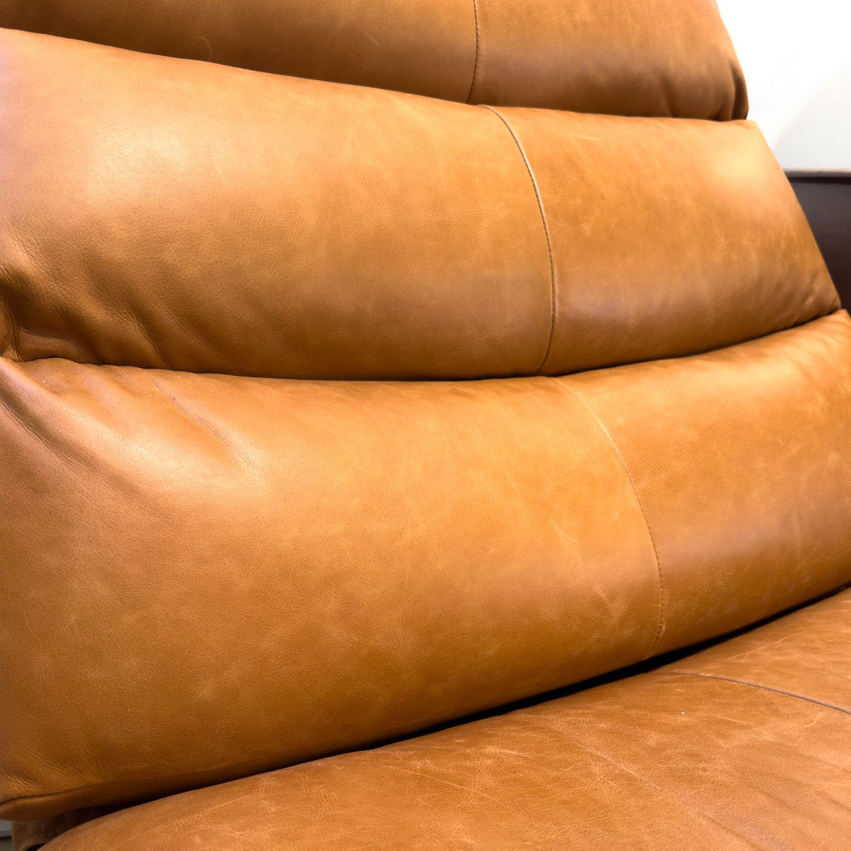 Tan Leather Padded Recliner Chair