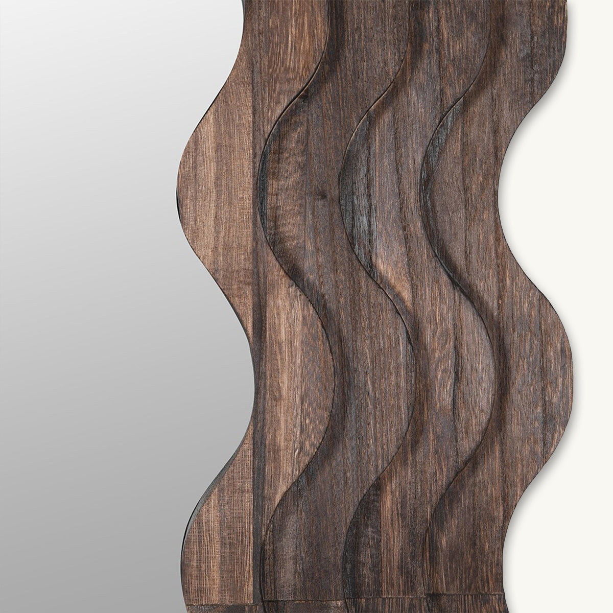 Wavy Edge Paulowina Wood Mirror