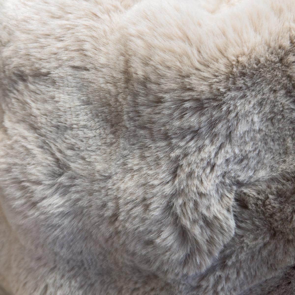 Luxe Beige Wavy Faux Fur Cushion - 50x50cm