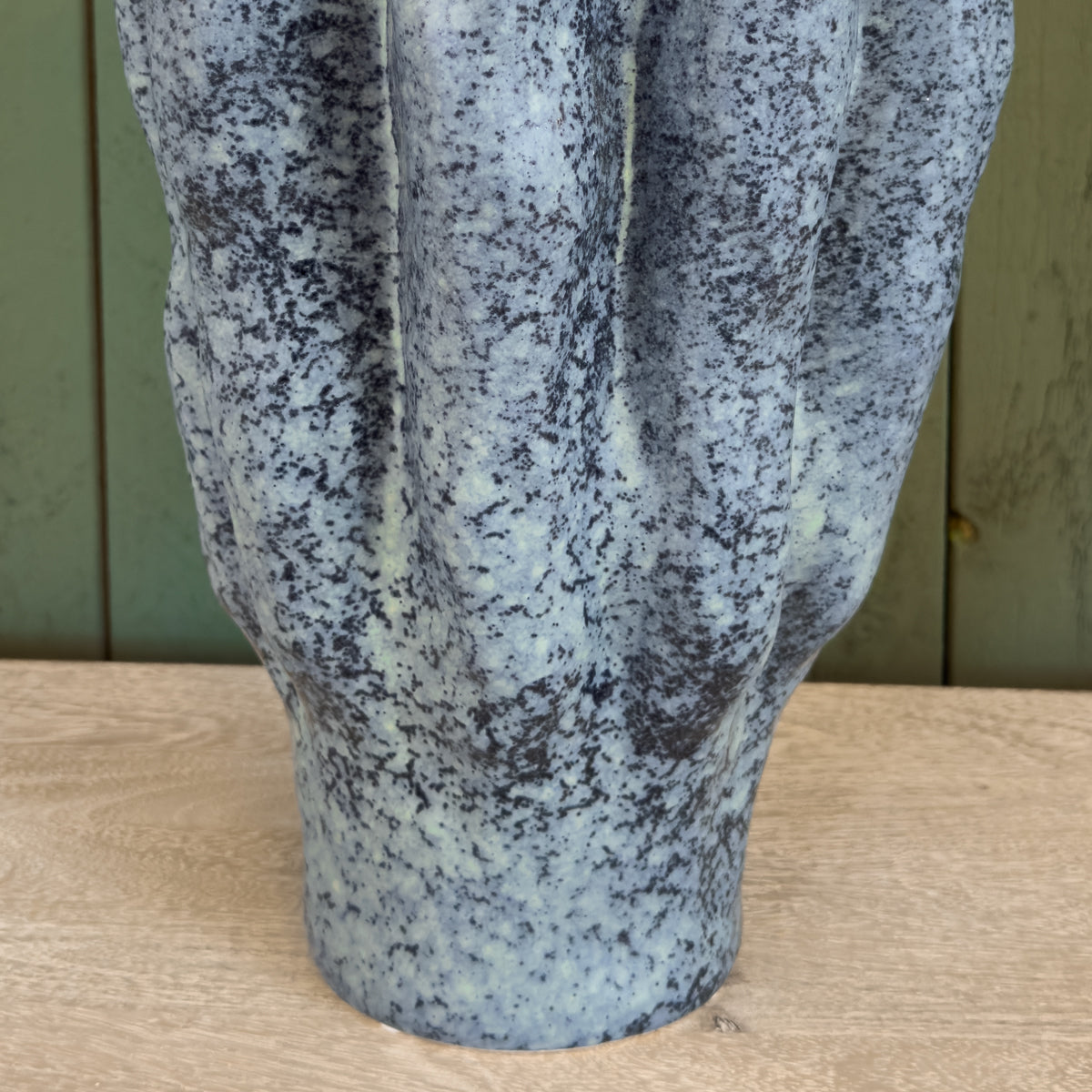 Blue Fluted Speckle Organic Vase