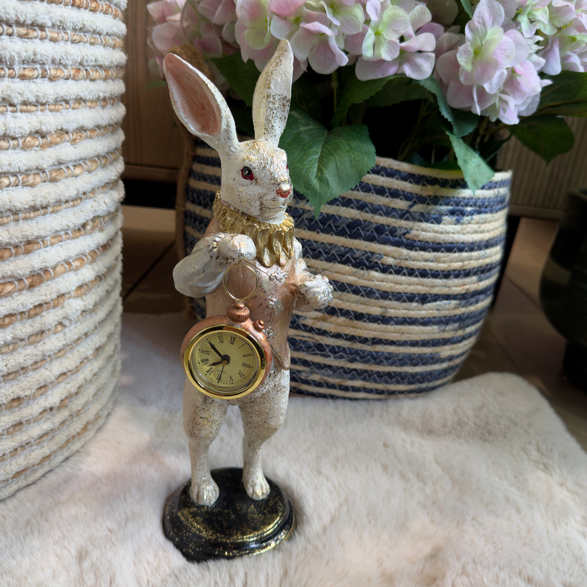 Standing White Rabbit Clock