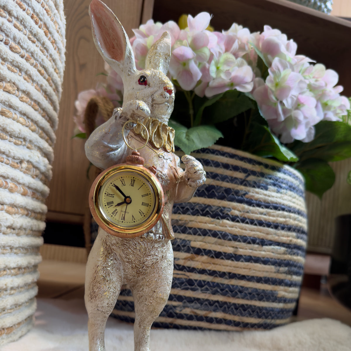 Standing White Rabbit Clock