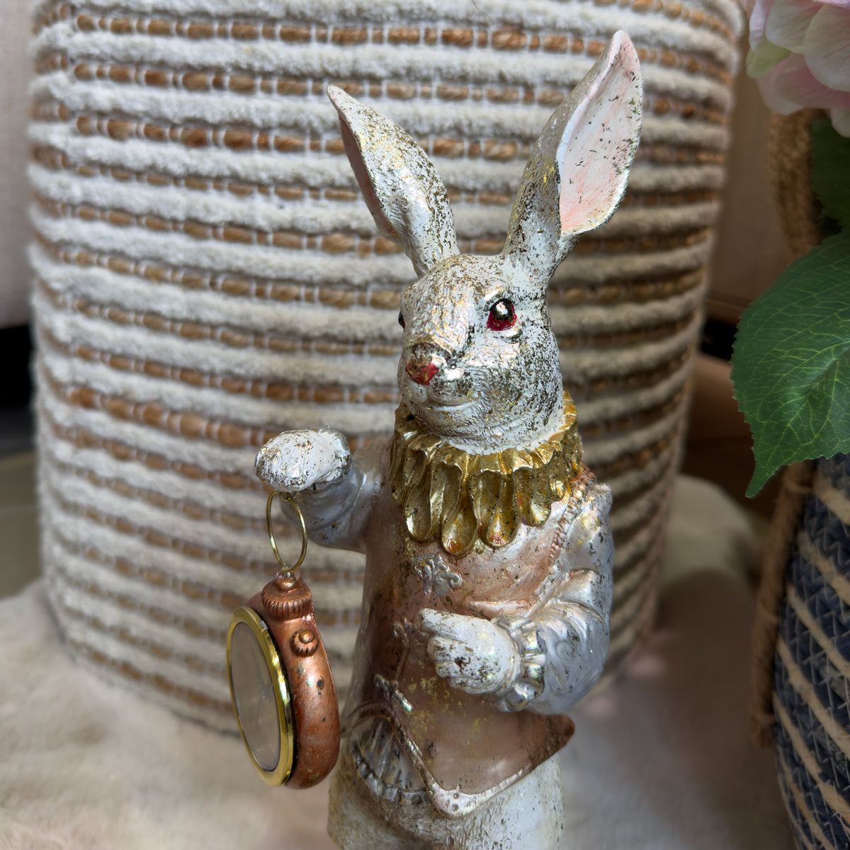 Standing White Rabbit Clock