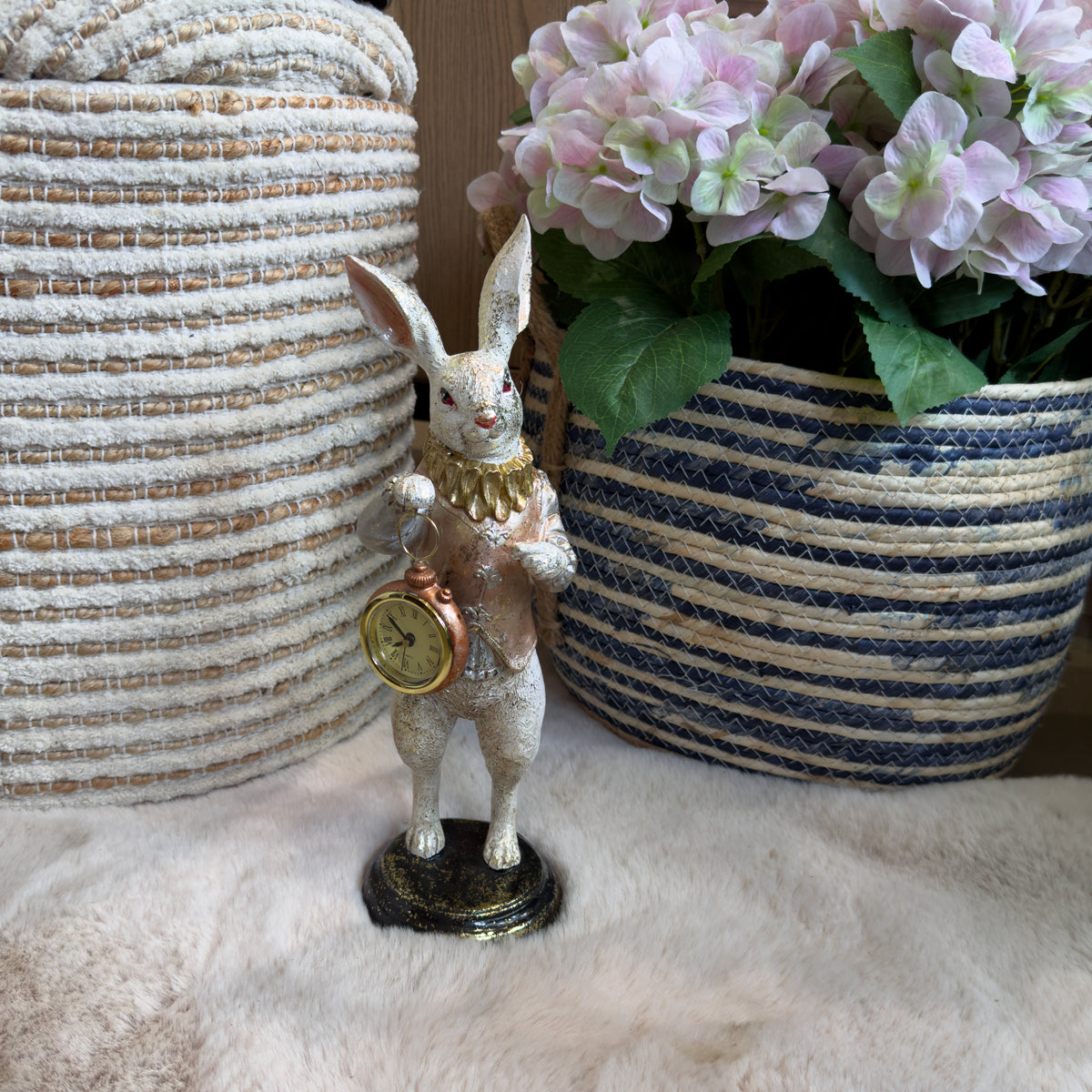 Standing White Rabbit Clock