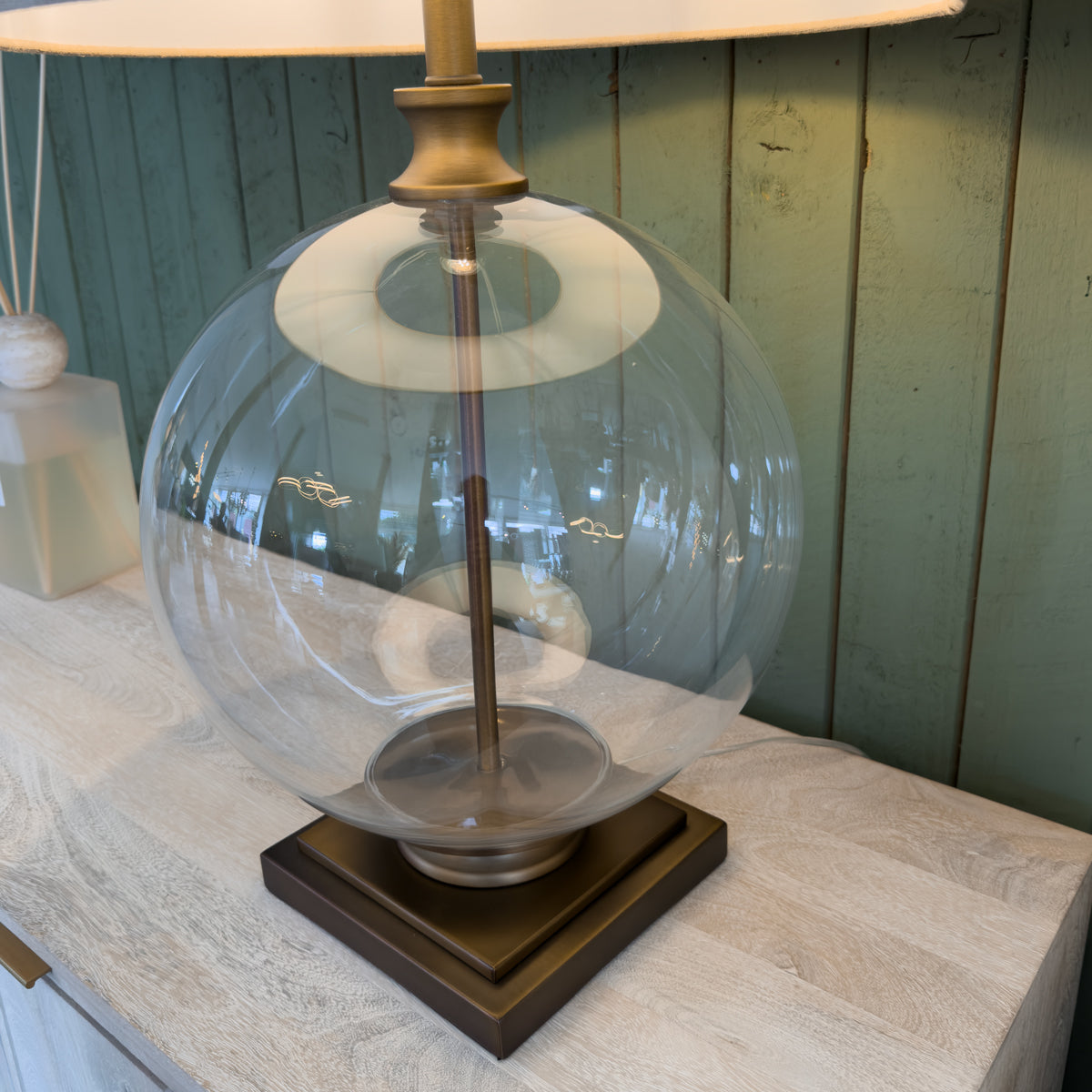 Bronze Glass Ball Lamp