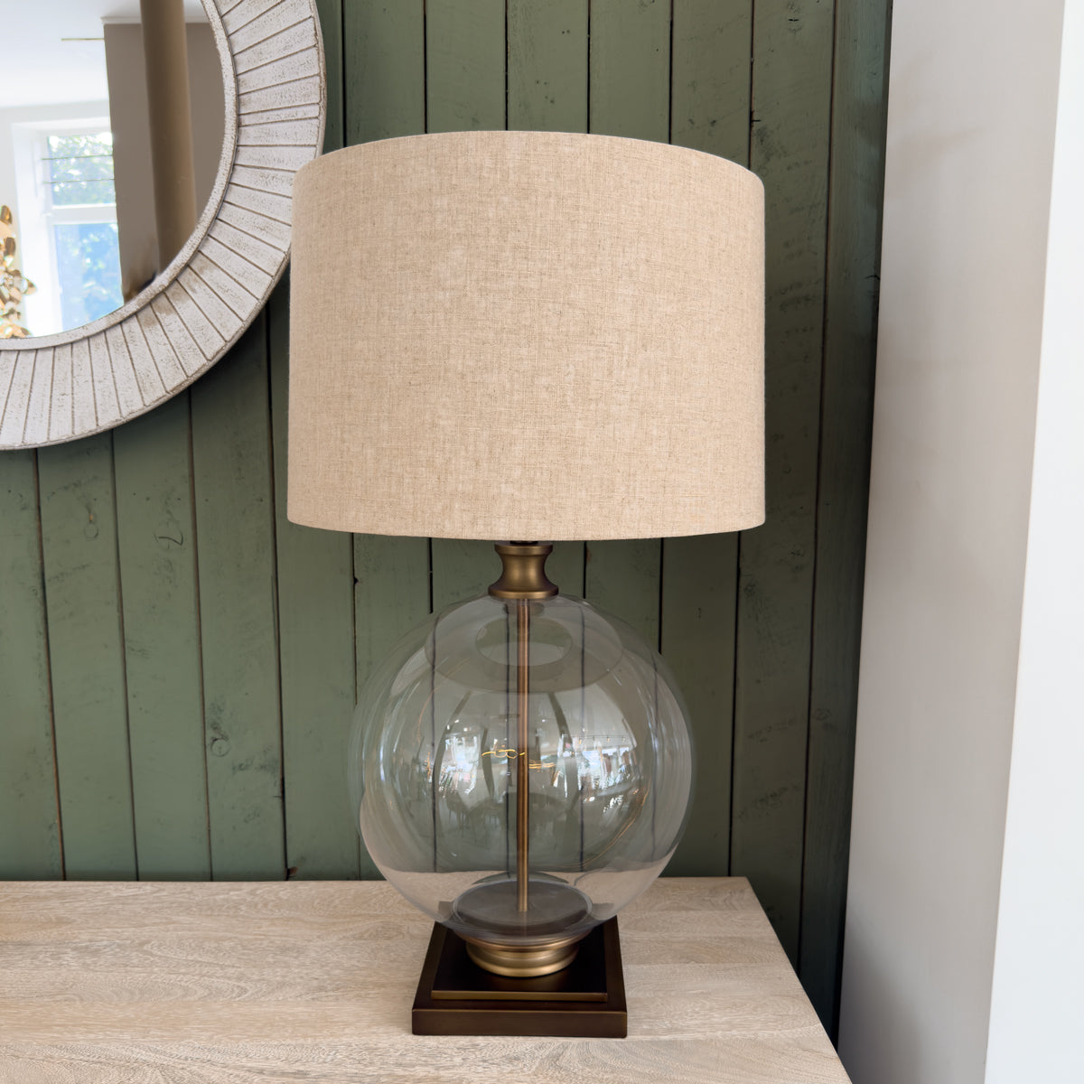 Bronze Glass Ball Lamp