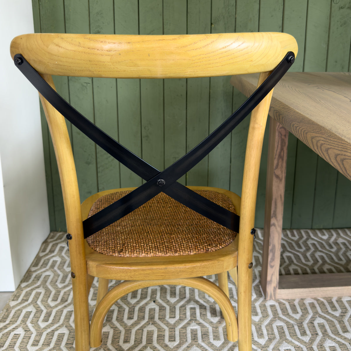 Elm & Iron Cross Back Dining Chair