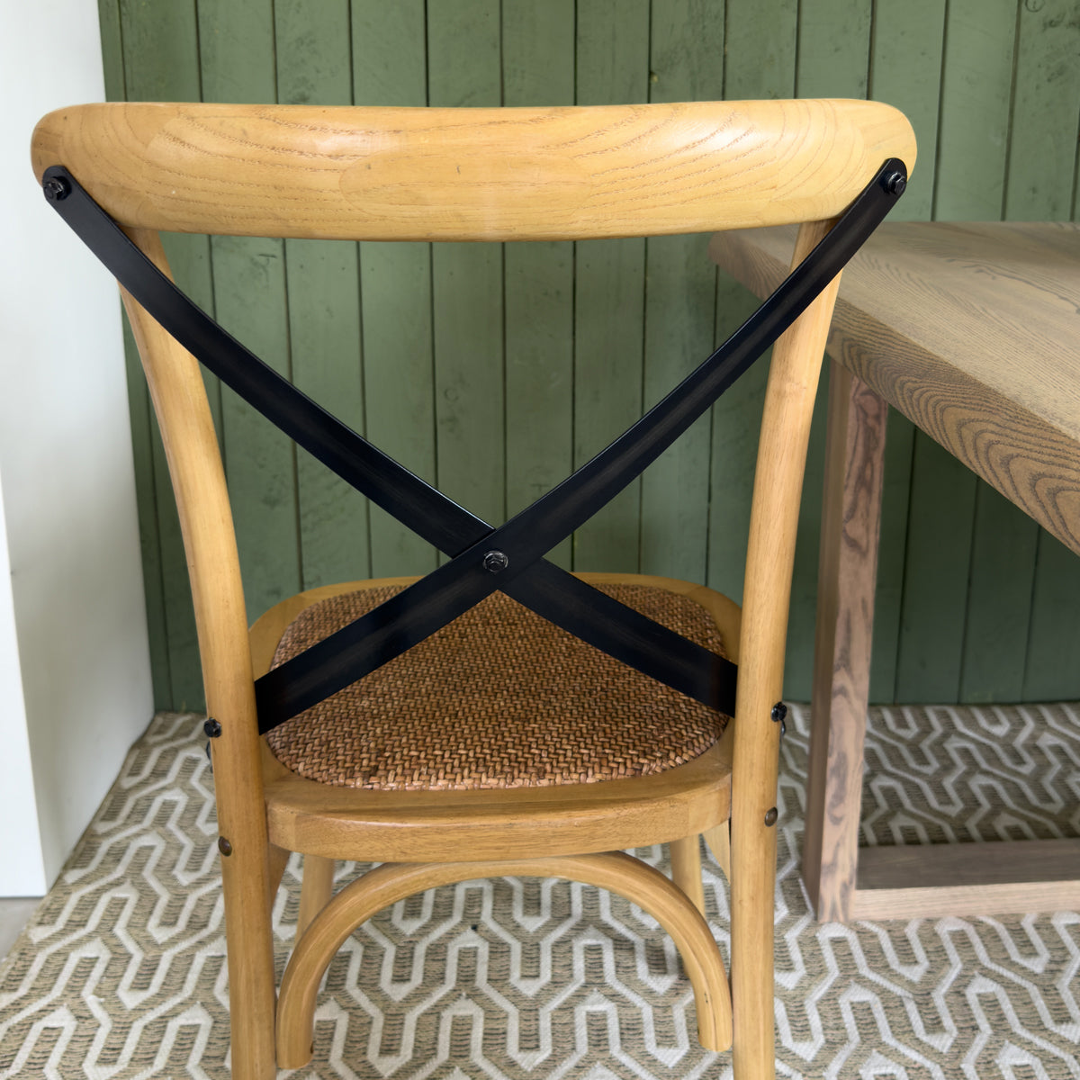 Elm & Iron Cross Back Dining Chair