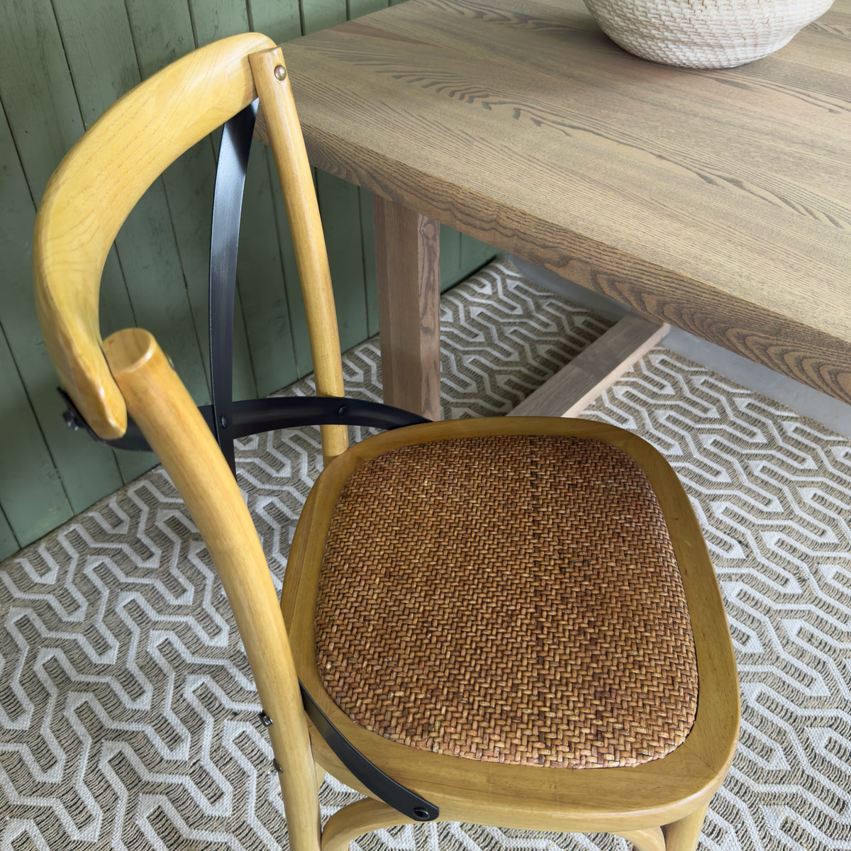 Elm & Iron Cross Back Dining Chair