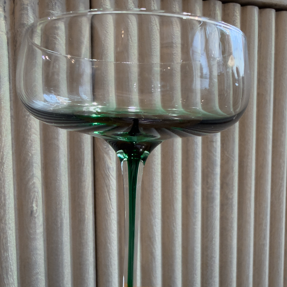 Green Flooded Stem Cocktail Glass