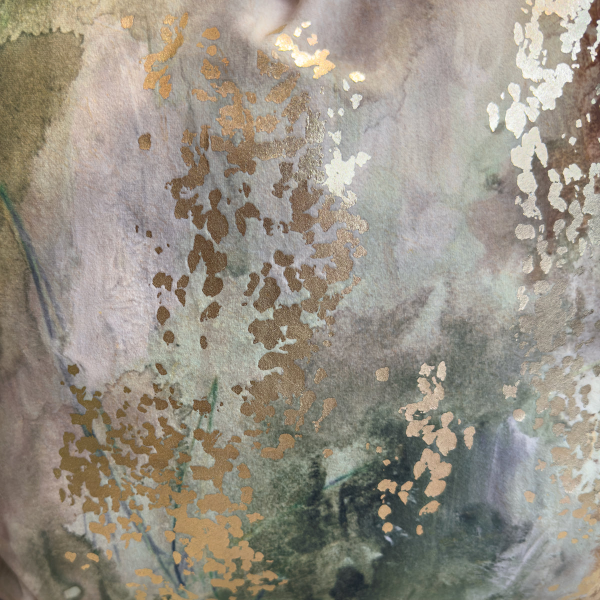 Green, Mustard & Gold Abstract Cushion - 43x43