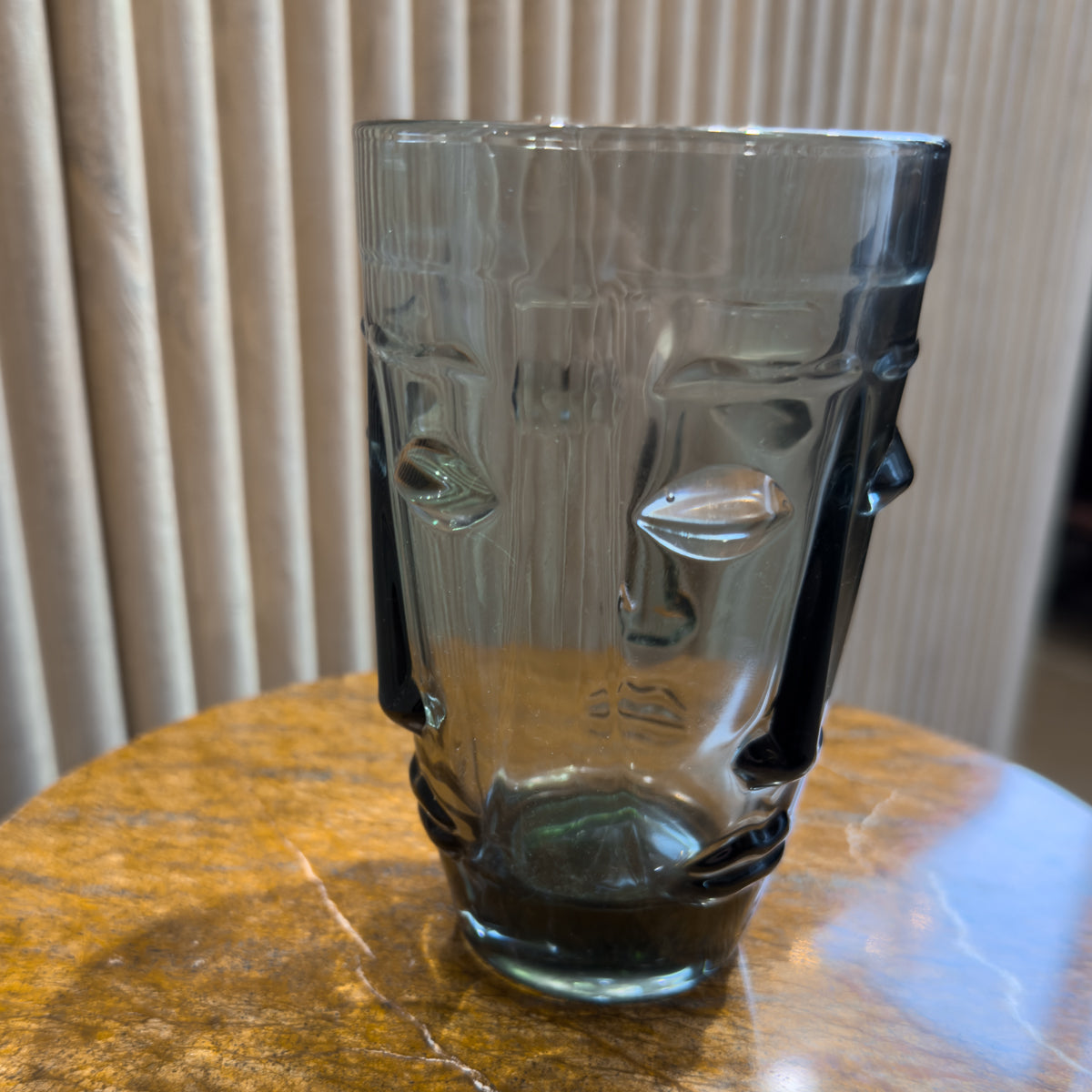 Sculpted Face Highball Glass