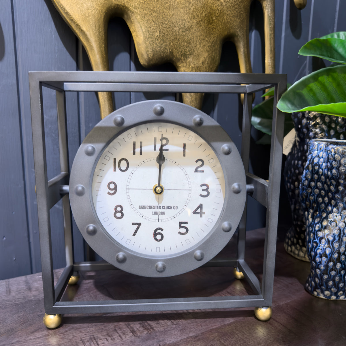 Square Industrial Style Mantel Clock