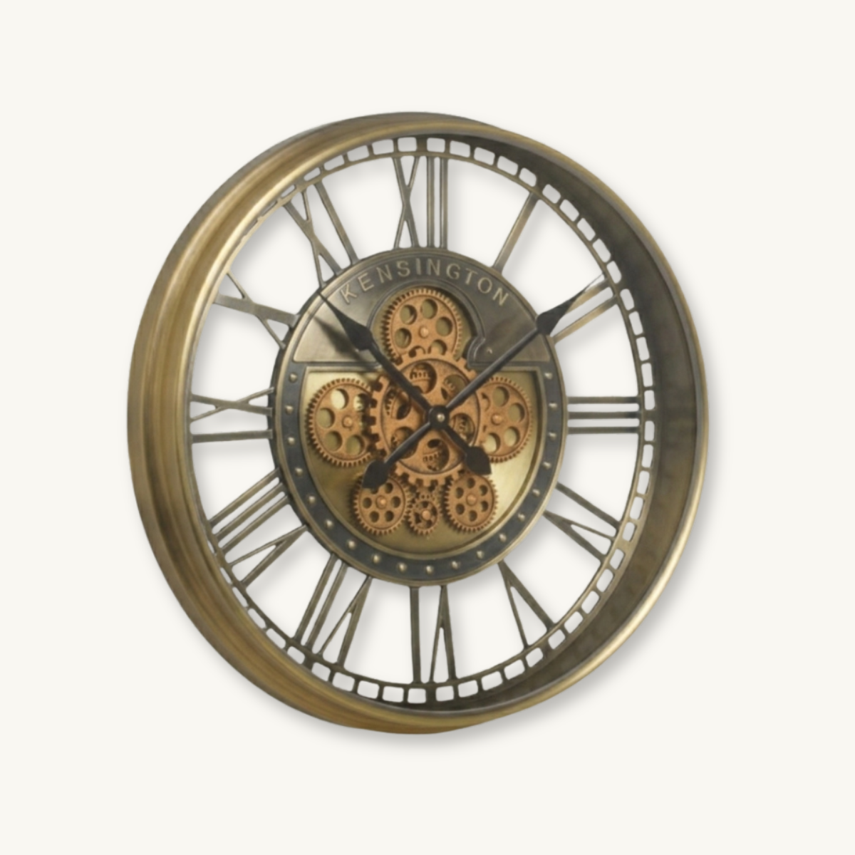Vintage Gold Skeletal Gears Clock