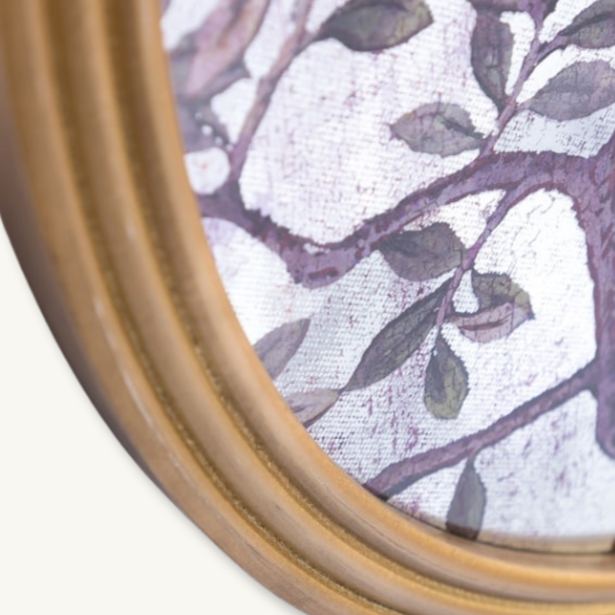 Gold Oriental Tree & Bird Distressed Glass Mirror