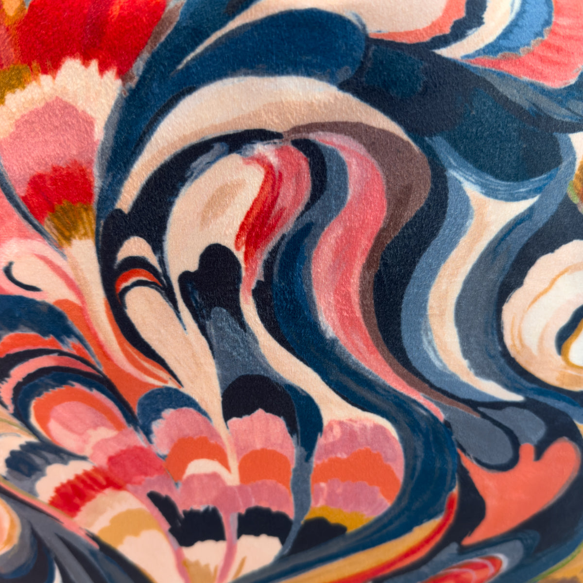 Multicoloured Abstract Floral & Swirls Cushion- 43x43cm