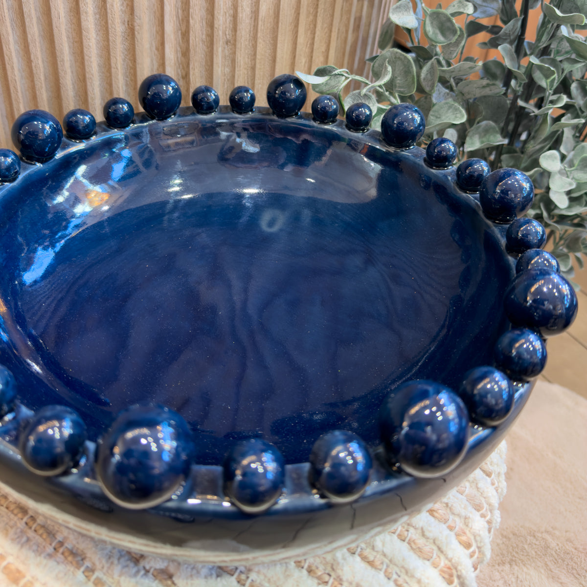 Glossy Dark Blue Bobble Bowl