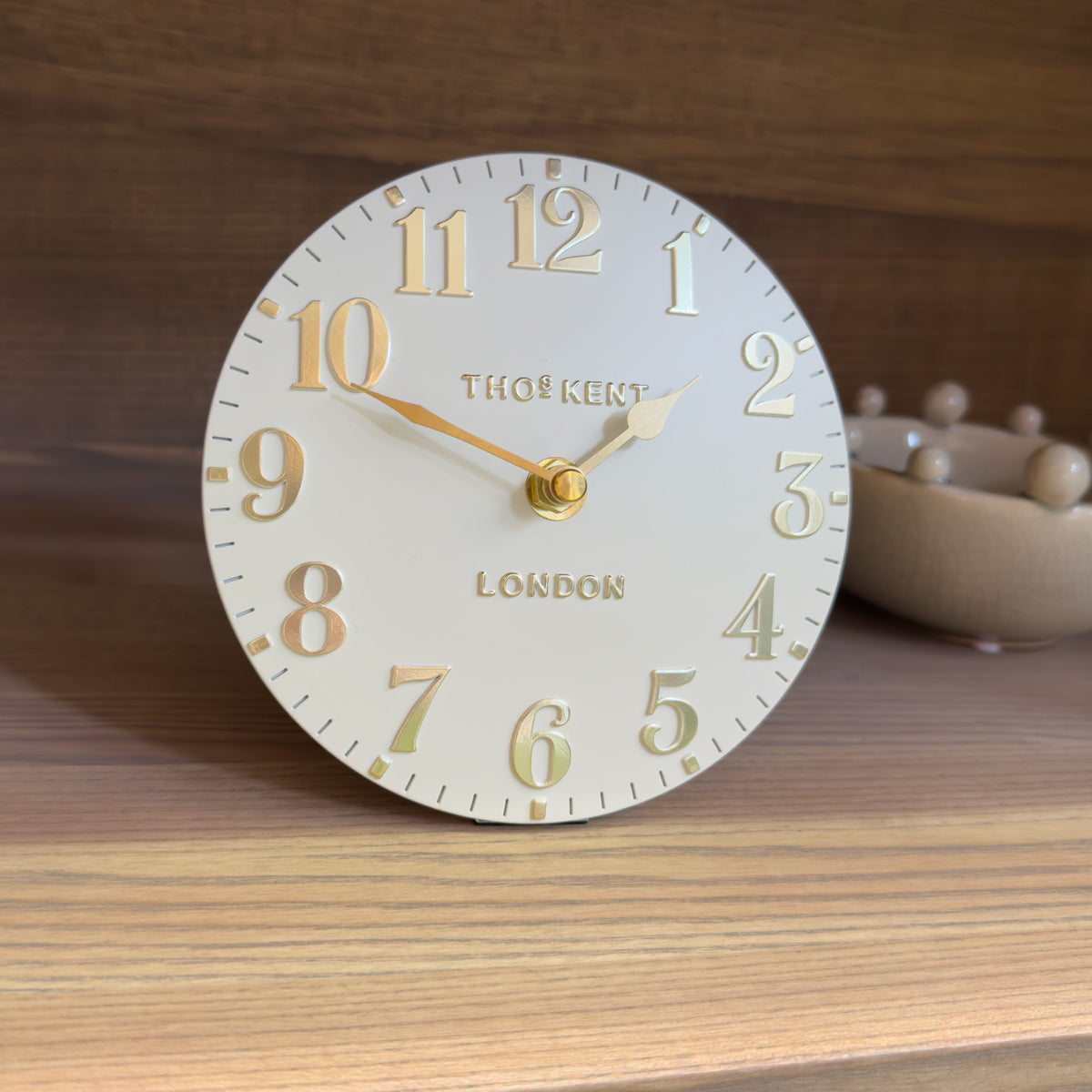 6" Arabic Mantel Clock - Oatmeal