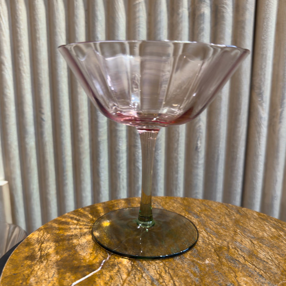 Pink & Green Tulip Cocktail Glass (Sold Individually)