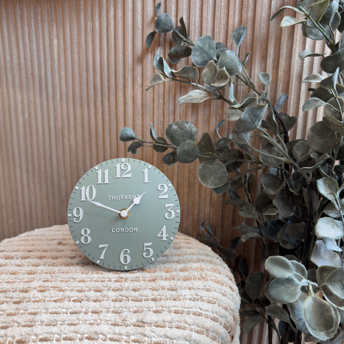 6" Arabic Mantel Clock - Seagrass