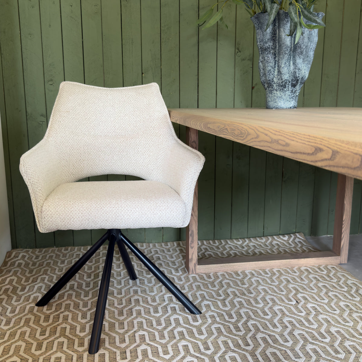 Textured White Cut Out Dining Chair