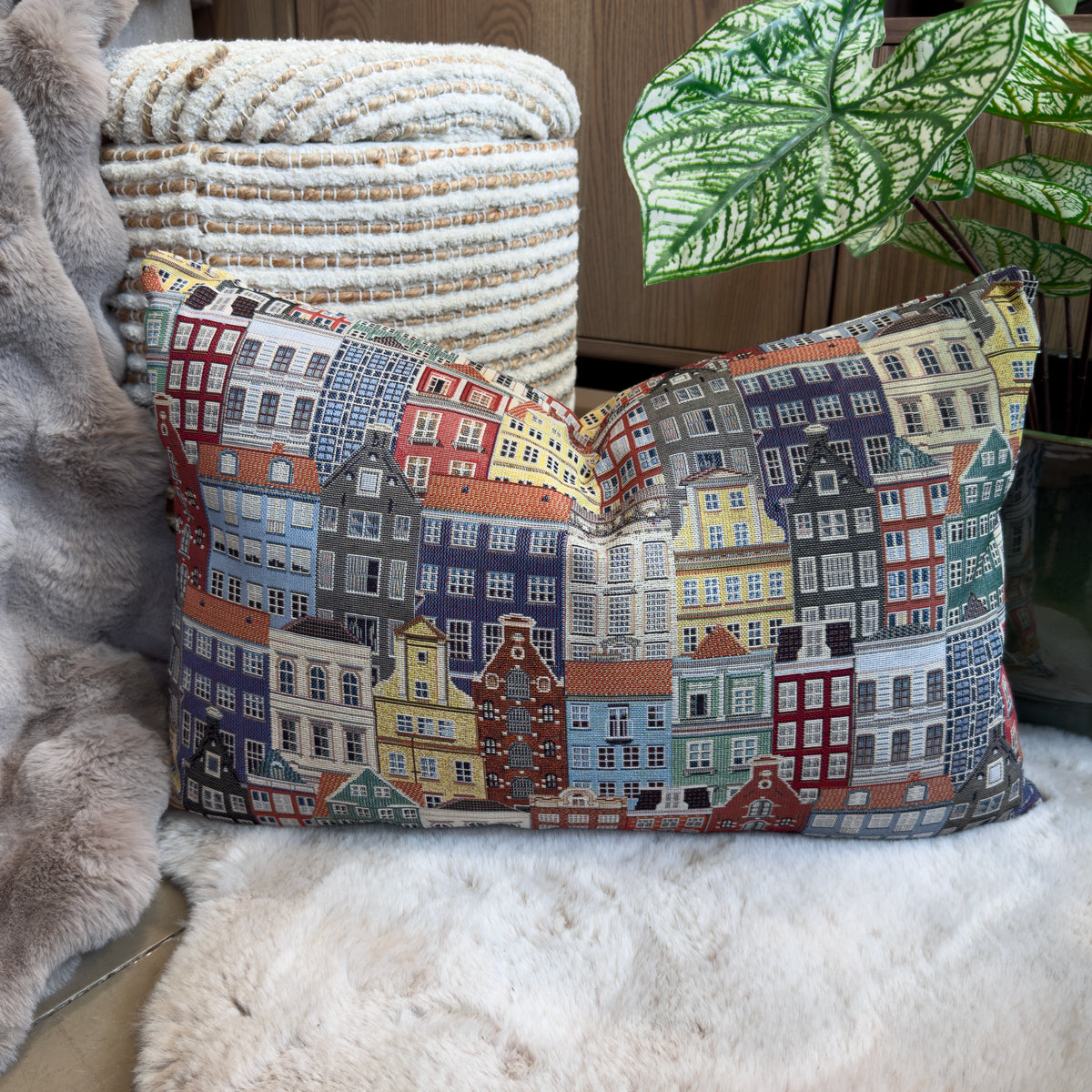 Townhouse Print Cushion - 40x60cm