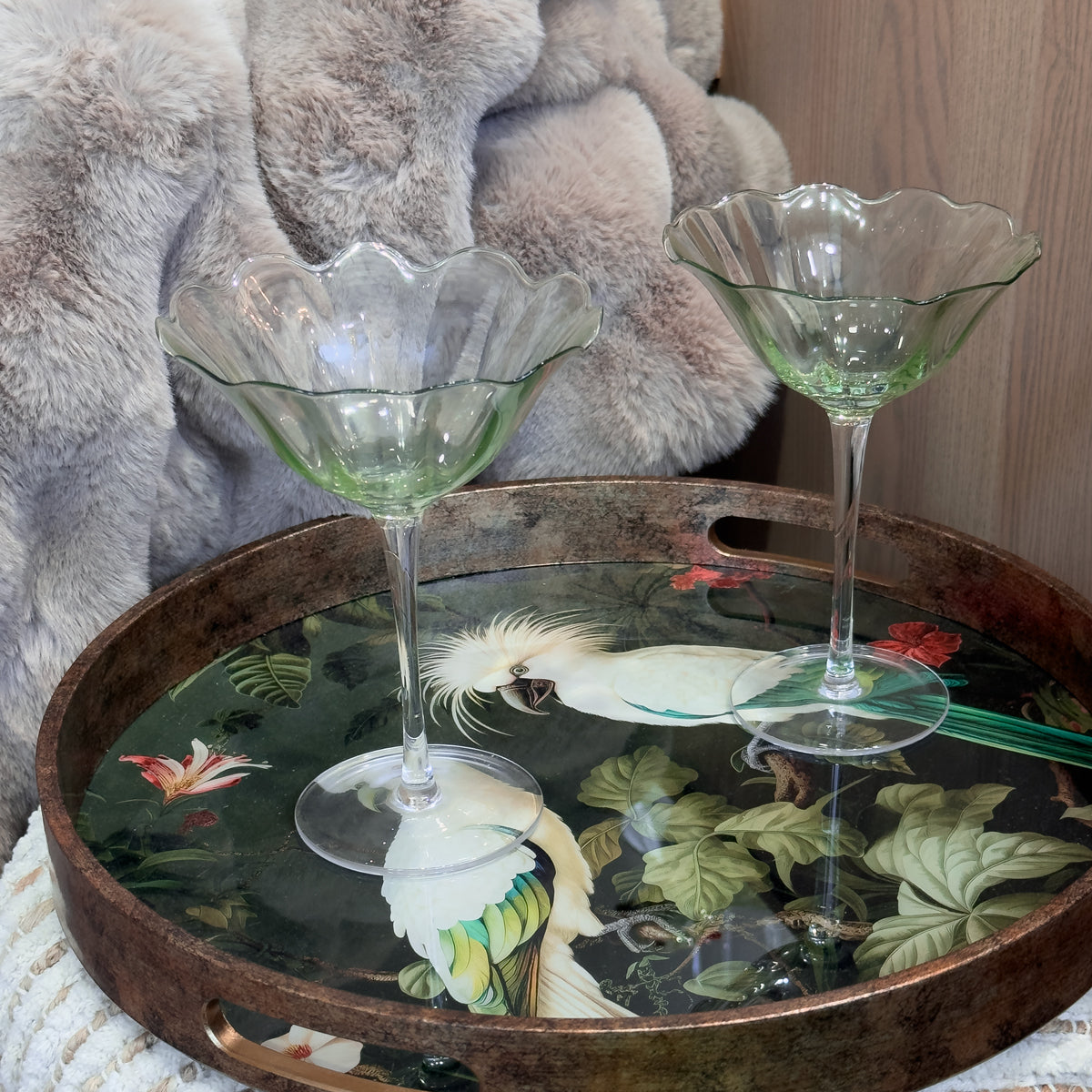 Green Tulip Martini Glass (Sold Individually)