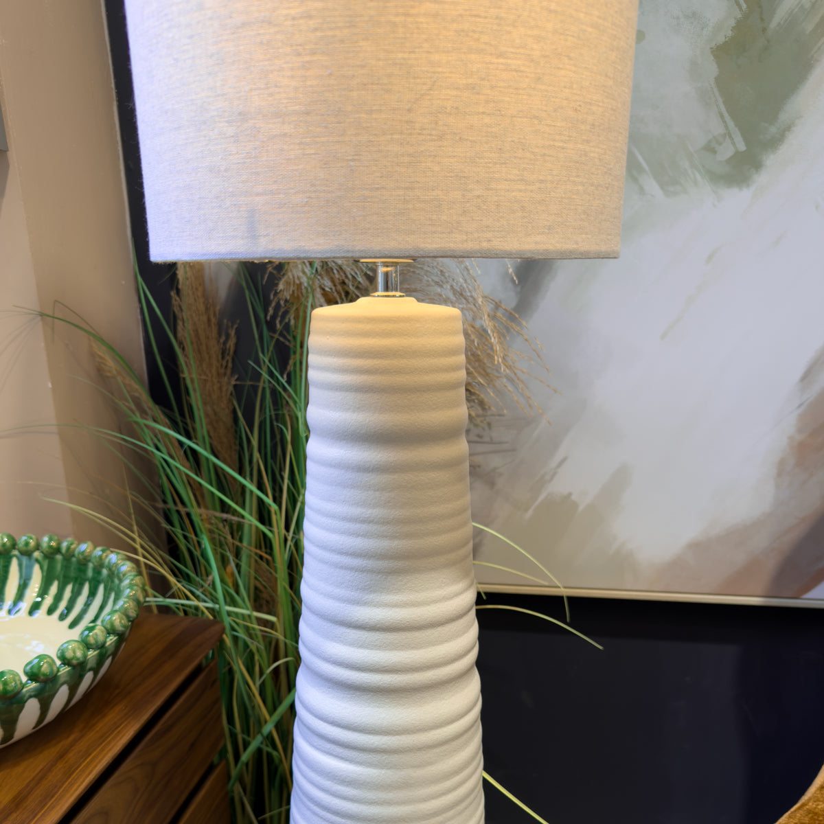 White Tapered Base Floor Lamp