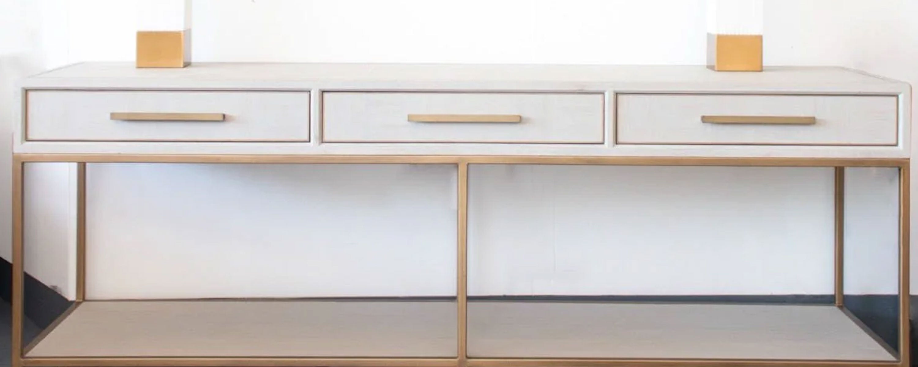 How To Style Our Cream & Gold Parquet 3-Drawer Console Table