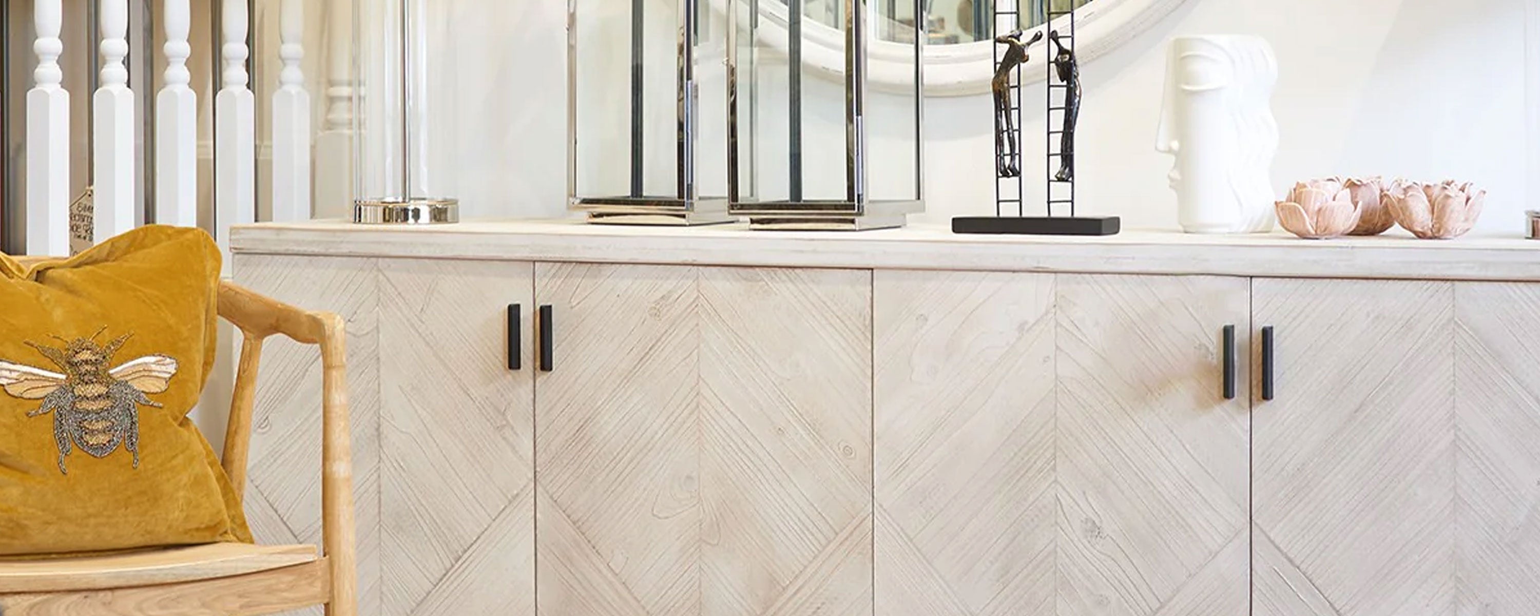 The Fir Wood 4 Door Parquet Sideboard: A Contemporary Classic