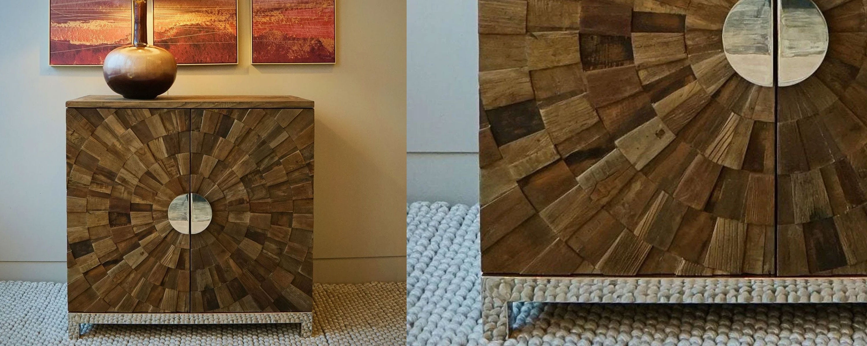 Styling Tips: Reclaimed Elm & Metal 2-Door Cabinet